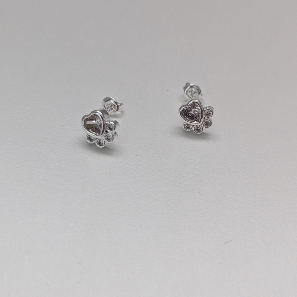 .925 Paw Earrings